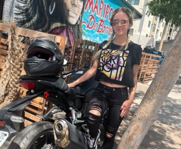 Olivia Hardy - with bike